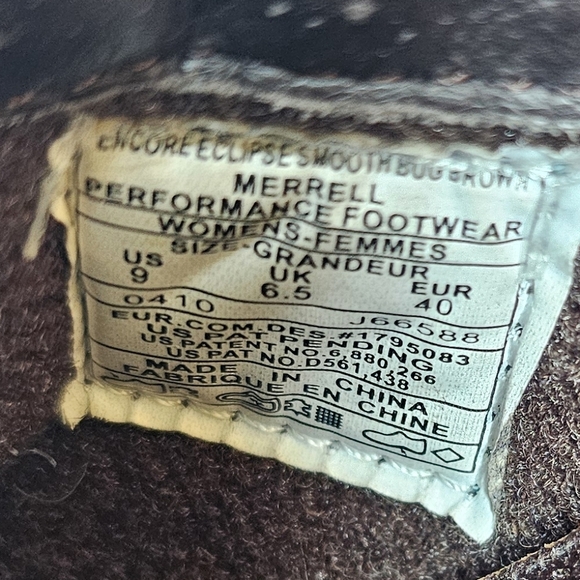 Merrell Brown Leather Comfort Shoes, Casual Loafers, Stretch Side Size 9 - Picture 10 of 10